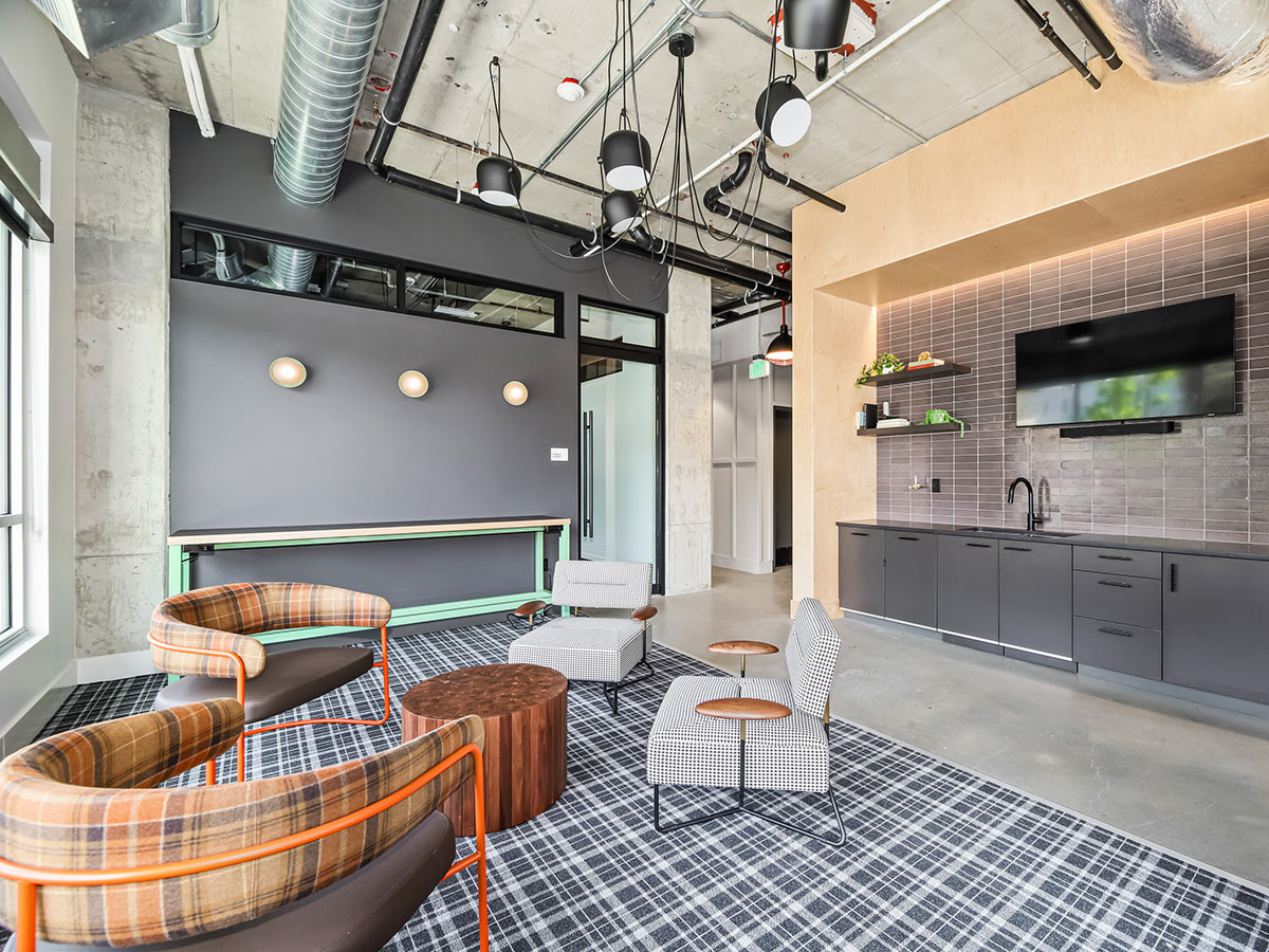 Club / community room at 900 Rainer Apartments in downtown Seattle, Washington